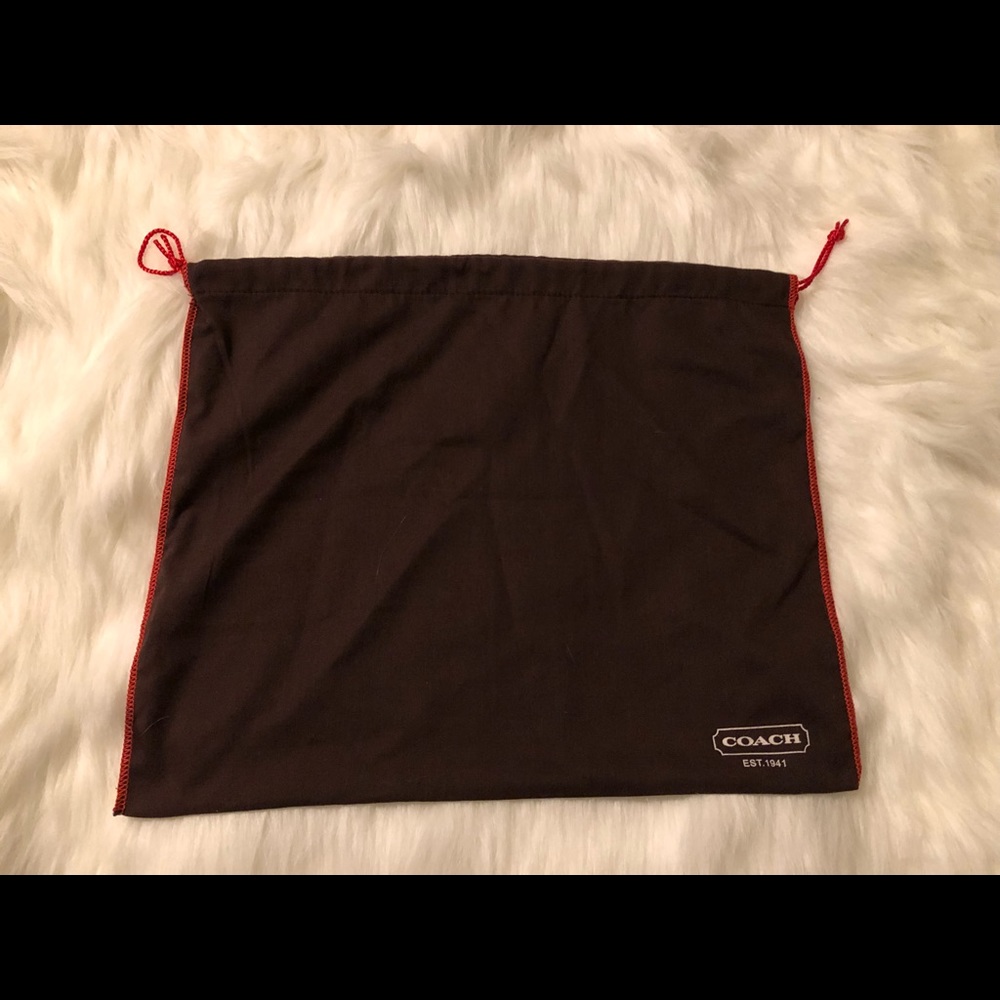 Coach purse bag - brown with red trim